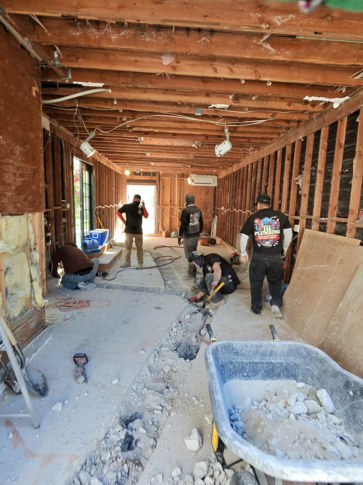 IQ Plumbing crew on a full repipe job